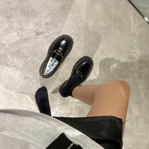 Miao couple thick-soled Lofu shoes 2021 new female round head Joker single shoes college style flat English style small leather shoes