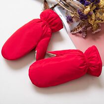 Warm and thick velvet in winter windproof waterproof and cold-proof skiing cotton outdoor riding mens Down Gloves women