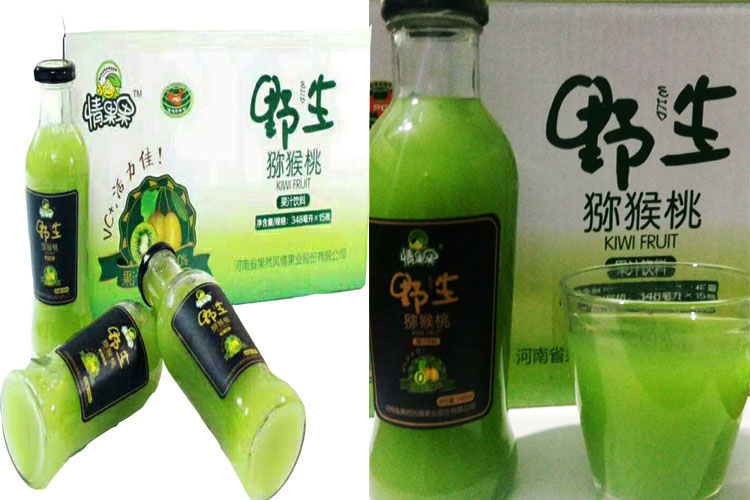 情果果猕猴桃果汁玻璃瓶西峡果然风情野生奇异果味饮料4瓶装包邮-产品