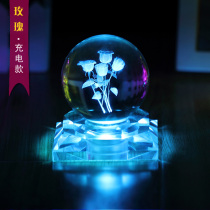 Crystal ball rose boy sent girlfriend friend wife lover birthday gift Dream Tanabata Valentines Day gift