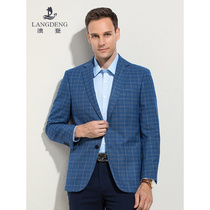 Bowden Men's Autumn Winter 2022 New British Blue Check Single West Men's Business Casual Blazer Jacket