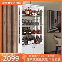 Wine cabinet living room modern minimalist wall wine cabinet display cabinet hand-made cabinet light luxury multifunctional glass decorative cabinet