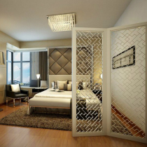 Modern Chinese European PVC carving board through the flower board Partition ceiling screen entrance background wall flower grid wood-plastic board