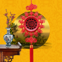 Cinnabar lacquer carving Chinese knot large dragon and phoenix Wufu door Living room entrance bedroom TV wall pendant