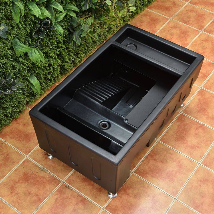 乌龟缸龟箱龟池带晒台多功能黄缘龟金钱龟一体成型水陆龟箱带排水