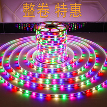 LED light belt 50-100 meters home improvement outdoor engineering six-color and seven-color intelligent dimming running water flashing marquee belt