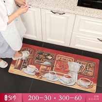 (Kitchen)Long kitchen floor mats Household non-slip and oil-proof mats European-style kitchen mats can be machine-washed