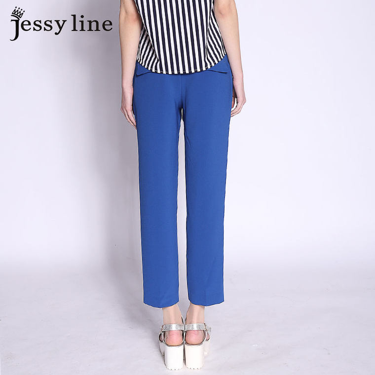 jessy line2015春夏新款 杰茜莱韩版纯色百搭休闲裤 女显瘦九分裤