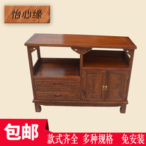 Mahogany tea cabinet Storage small tea cabinet Solid wood Rosewood Chinese dining side cabinet Hedgehog Zitan living room boiling water side cabinet