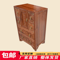 Bedroom solid wood camphor wood chest of drawers Chinese lockers Vintage chest of drawers storage chest of drawers Three six-bucket cabinets