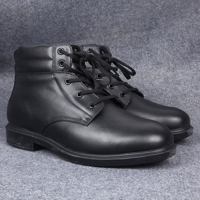 寒区羊毛版07绒皮鞋军官07毛皮鞋士官圆头高帮棉皮鞋冬季保暖军靴