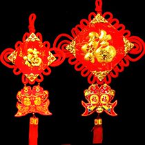 2022 Tiger year Fu embroidered fleece cloth annual fish hanging decoration Spring Festival New Year decoration high-end Chinese knotted piece