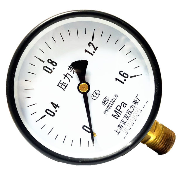 ການຂົນສົ່ງຟຣີ Y-100 ເຄື່ອງວັດແທກຄວາມດັນທໍ່ນ້ໍາໄຟ 0-1.6MPa ພື້ນຜິວຂະຫນາດໃຫຍ່ 2.5mpa ball valve buffer pipe plug valve