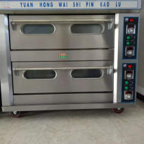 Ozhou Electric Hot Baking Oven Commercial Double Layer Four Pan Oven Pizza Cake Bread Toasted Duck Oven Large Capacity Large