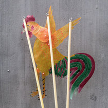 Shaanxi Leather Shadow Play Props 12 Zodiac Property Rooster With Stick Animal Bifacial Performance Young Child Puzzle Puppet