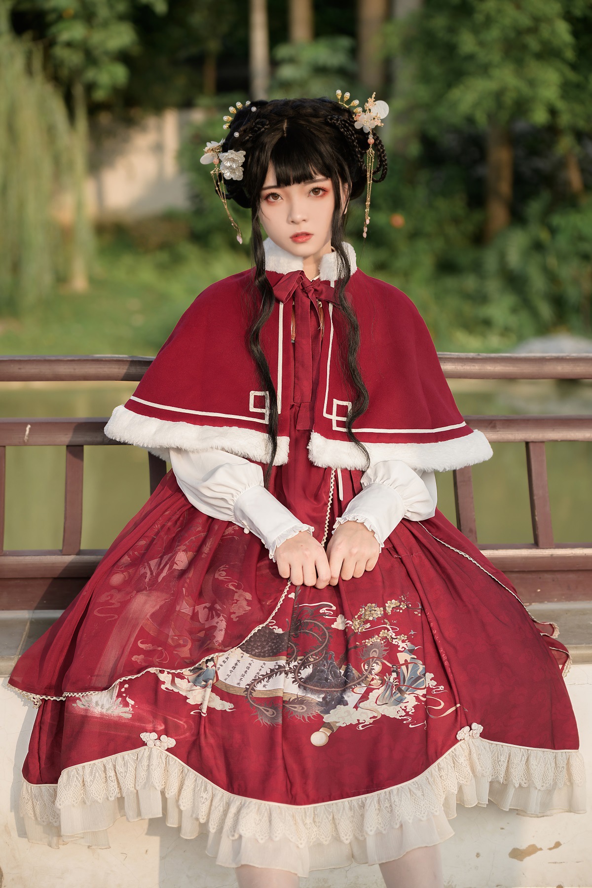 喵之原创设计 山河卷中华风lolita连衣裙汉元素改良汉服国风lo裙