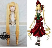 Anime Rozen Maiden Rose girl really red double Tiger clip roll cos wig high temperature Silk