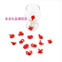 Silicone digital wine glass Mark wine glass Mark Wine Wine sign creative suction cup digital Cup recognizer
