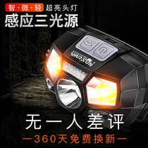 Walson LED strong bald light charging super bright induction mini night fishing mine light head-mounted 3000 meters ultra-small