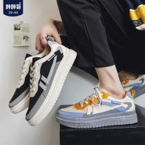 Fat fat brother casual shoes mens spring and autumn thin models Joker fashion board shoes Korean trend color selection breathable low-top shoes