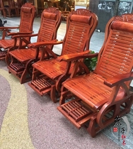 Mahogany furniture Burma Rosewood leisure chair solid wood leisure chair big fruit red sandalwood Chinese balcony lounge chair rocking chair