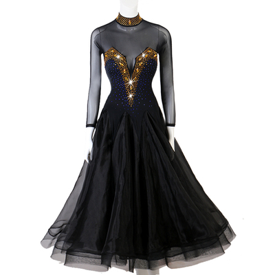 Ballroom Dance Dresses Sexy high collar modern dance performance costume Waltz ballroom dance big swing dress fashion