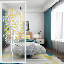 Art glass custom screen partition living room double-sided frosted light transparent painted tempered modern simple one tree blooming