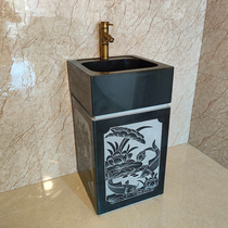 Outdoor Stone Wash Basin Floor Patio Pool Terrace Basin Integrated Outdoor Stone Sink Garden column Handwashing pool