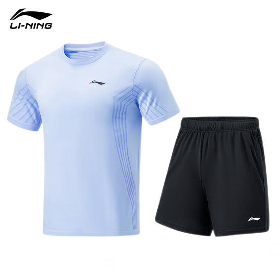 Li Ning Table Tennis Clothing Set 2025 New Men 's Short Sleeve Shorts 여성의 통기성 퀵 건조 배드민턴 경쟁 스포츠웨어 Li Ning Table Tennis Clothing Set 2025 New Men 's Short Sleeve Shorts 여성의 통기성 퀵 건조 배드민턴 경쟁 스포츠웨어