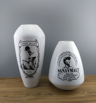 Matching black and white ceramic vase figure pattern florist modern American desktop Xuan Guan Guanjuku Residence home exhibition hall