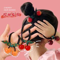 Children Summer without injury Cherry Hair Circle Baby Cute Zaho Hair head rope 2021 New fruit hair rope