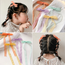 Bow hairclip children hair accessories Net Red Girl hairpin hair clip little girl hair ribbon ribbon clip headgear