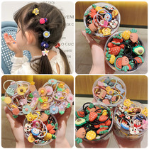 Summer 2021 new leather band children tie hair does not hurt hair elasticity good small Korean girl baby hair accessories