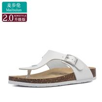 Maibu Lun non-slip Cork slippers for men and women with beach home sandals outdoor summer Flip-flops flat feet