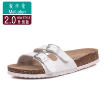 Maibu Cork slippers flat non-slip men and women with beach summer pine cake shoes ulzzang outdoor Net Red