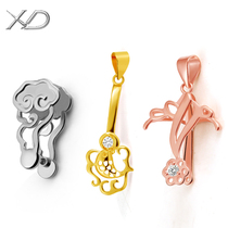 Ping clasp 925 silver buckle pendant clasp drop clasp Jade Jade Crystal large sterling silver clip head