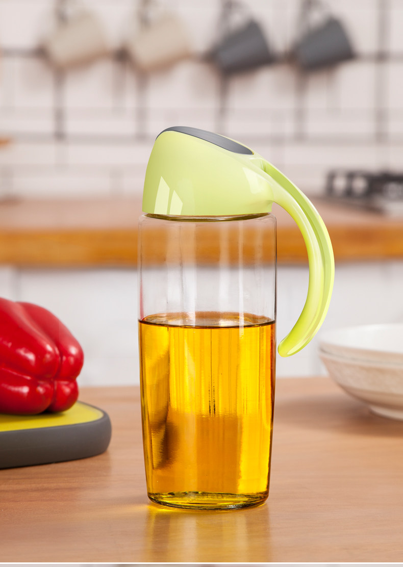 家用自动开合玻璃油壶日本大号厨房用品防漏开盖油瓶酱油醋瓶油罐