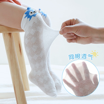 Infant socks summer thin cotton cartoon breathable mesh over the knee baby socks baby mosquito socks