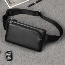 Leather running Bag Mens tide version multifunctional practical wear-resistant waterproof casual crossbody large capacity cowhide mens small chest bag