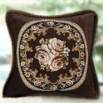 Living room vintage mahogany cushion cover Office hotel cushion bag European pillow Waist pillow Sofa pillow