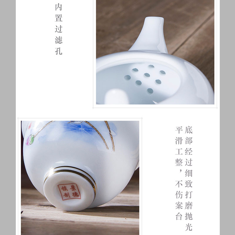 Jingdezhen high white ceramic kung fu tea cups single see personal tea cups little teapot master sample tea cup