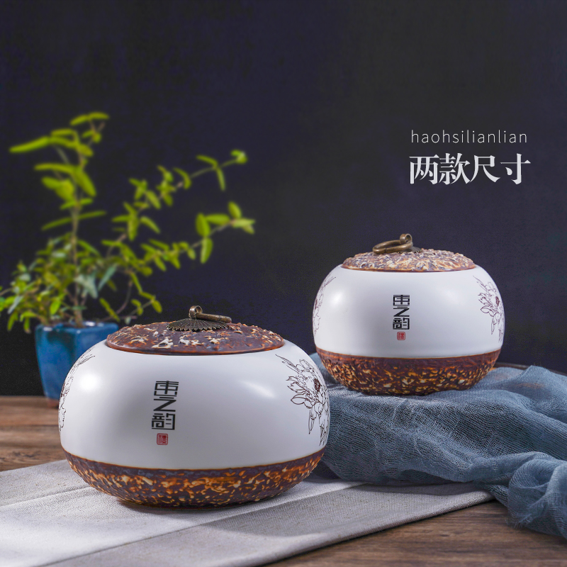 Jingdezhen ceramic tea pot size 1 catty seal pot small storage POTS with moistureproof puer tea boxes