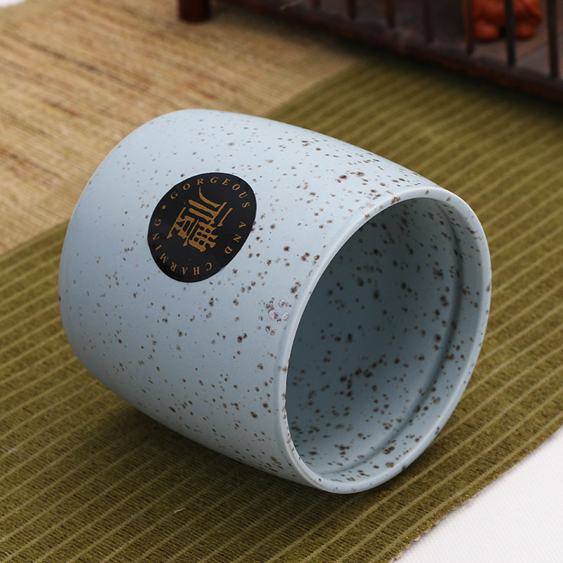 Jade butterfly jingdezhen ceramic caddy fixings general seal pot home small moistureproof receives two half jins of storage tanks