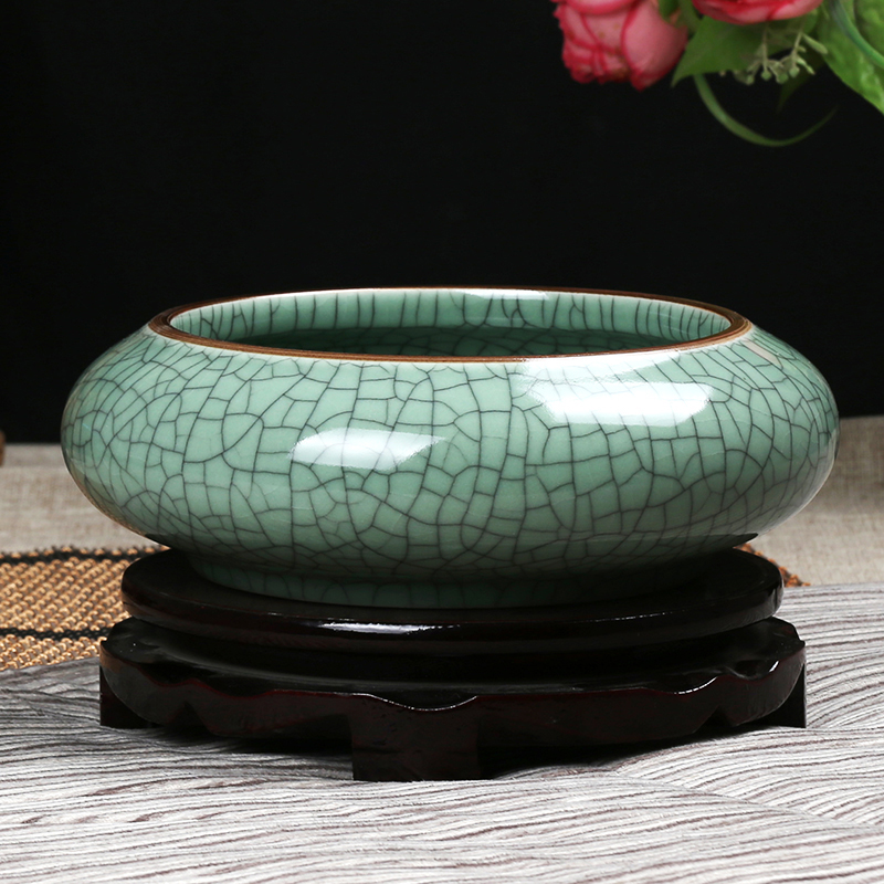 Jade butterfly jingdezhen ceramic cylinder big crack can install melon shell waste cylinder writing brush washer archaize refers to basin