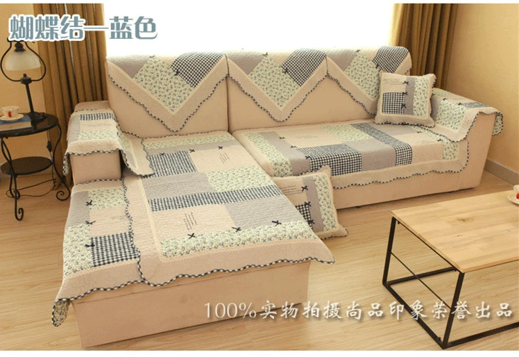 Mùa thu và mùa đông Hàn Quốc đệm sofa bowknot đệm sân vườn vải chần bông chống trượt đệm ghế sofa bọc ghế sofa - Ghế đệm / đệm Sofa