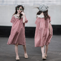 Female Great Boy Dress Dress 2022 Summer Dress New Girl 12 Ocean Gas 13 Year Old Princess Thin Loose Plaid Doll Dress