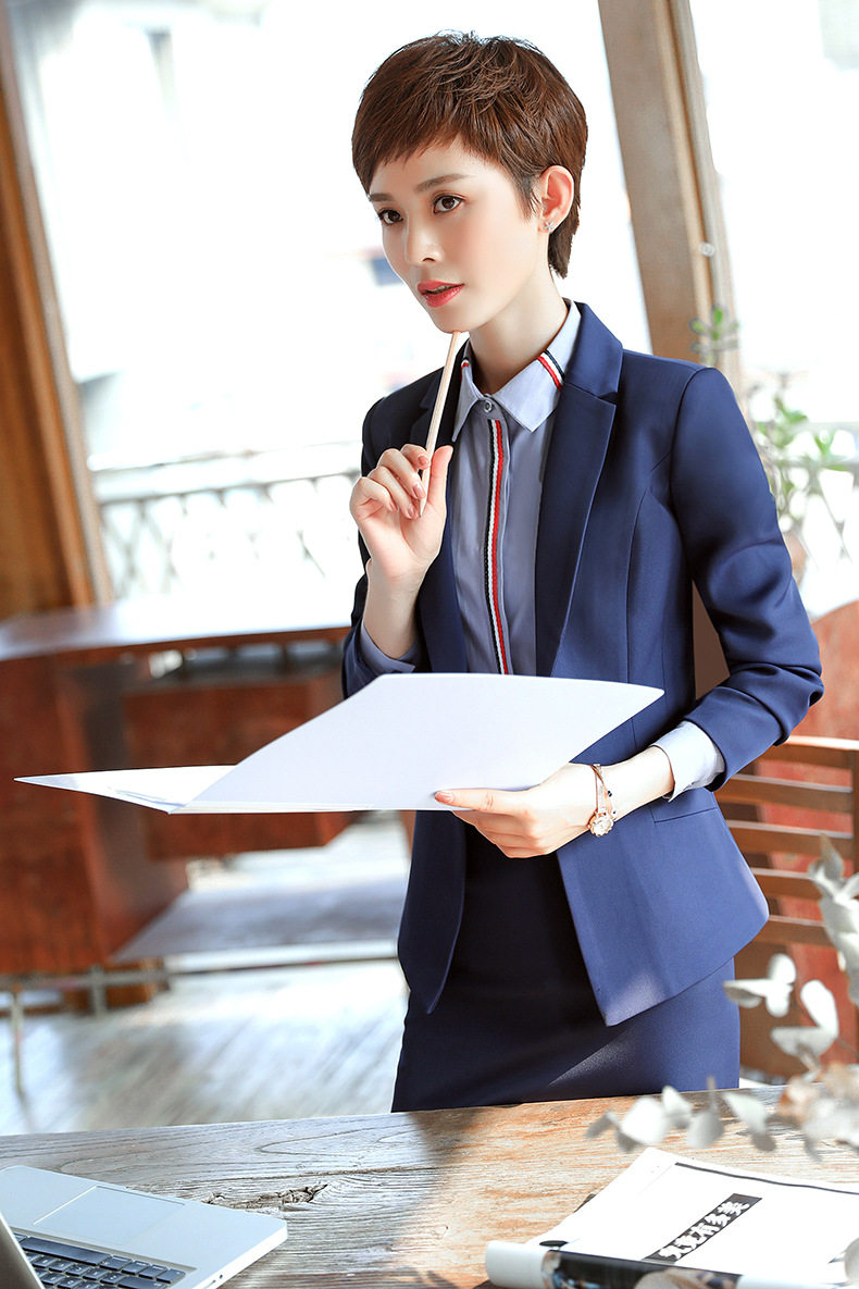 酒店经理工作服秋冬装长袖领班职业正装餐厅工装女前台收银员套装