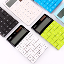 Deli 1589 Calculator Multi-function tablet computer screen Office solar energy Financial White