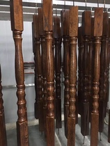 Custom indoor European Villa simple modern wooden stair handrail solid wood loft balcony railing Red Oak
