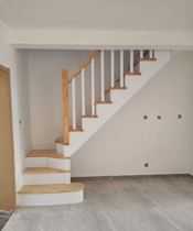 Shanghai retest apartment solid wood staircase custom villa European-style inclined beam stair handrail loft Suzhou Kunshan Shanghai